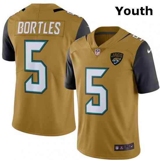 Youth Nike Jacksonville Jaguars 5 Blake Bortles Limited Gold Rush Vapor Untouchable NFL Jersey